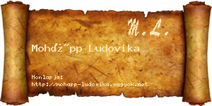 Mohápp Ludovika névjegykártya
